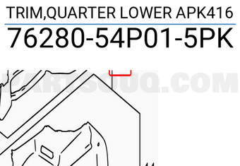 Suzuki 7628054P015PK TRIM,QUARTER LOWER APK416