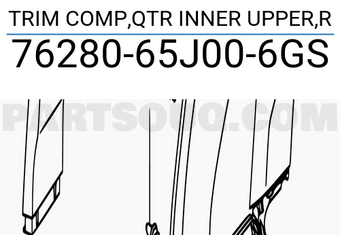 Suzuki 7628065J006GS TRIM COMP,QTR INNER UPPER,R