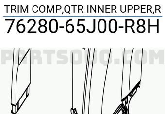 Suzuki 7628065J00R8H TRIM COMP,QTR INNER UPPER,R