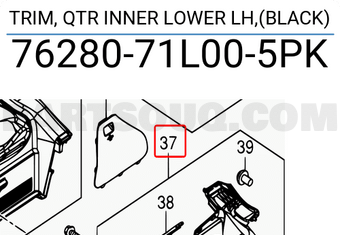 Suzuki 7628071L005PK TRIM, QTR INNER LOWER LH,(BLACK)