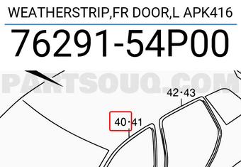 Suzuki 7629154P00 WEATHERSTRIP,FR DOOR,L APK416