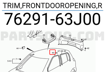 Suzuki 7629163J00 TRIM,FRONTDOOROPENING,R