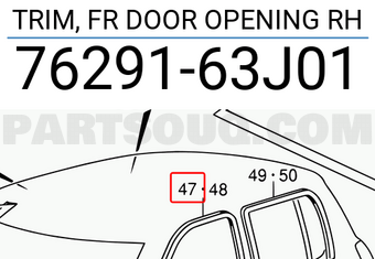 Suzuki 7629163J01 TRIM, FR DOOR OPENING RH