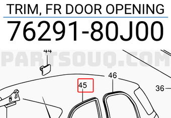 Suzuki 7629180J00 TRIM, FR DOOR OPENING