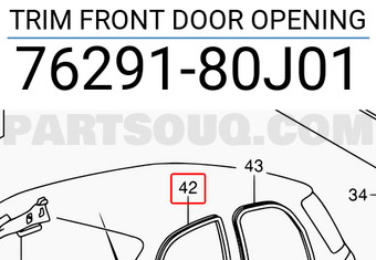 Suzuki 7629180J01 TRIM FRONT DOOR OPENING