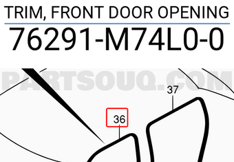 Suzuki 76291M74L00 TRIM, FRONT DOOR OPENING