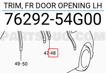 Suzuki 7629254G00 TRIM, FR DOOR OPENING LH