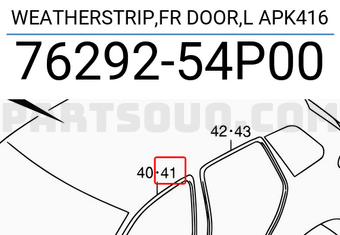 Suzuki 7629254P00 WEATHERSTRIP,FR DOOR,L APK416