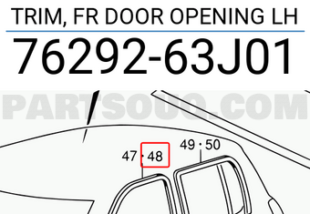 Suzuki 7629263J01 TRIM, FR DOOR OPENING LH