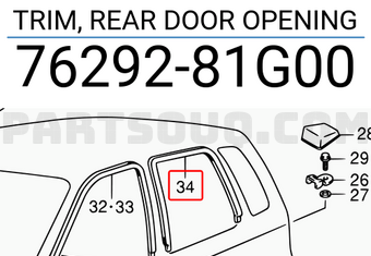 Suzuki 7629281G00 TRIM, REAR DOOR OPENING