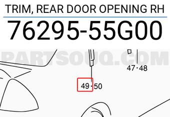 Suzuki 7629555G00 TRIM, REAR DOOR OPENING RH