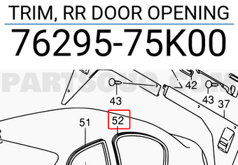 Suzuki 7629575K00 TRIM, RR DOOR OPENING