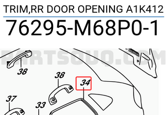 Suzuki 76295M68P01 TRIM,RR DOOR OPENING A1K412
