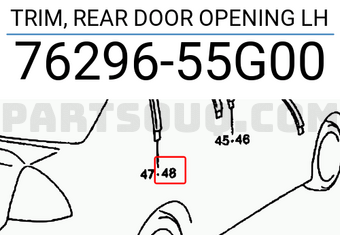 Suzuki 7629655G00 TRIM, REAR DOOR OPENING LH