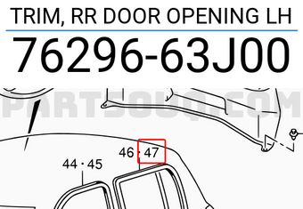 Suzuki 7629663J00 TRIM, RR DOOR OPENING LH