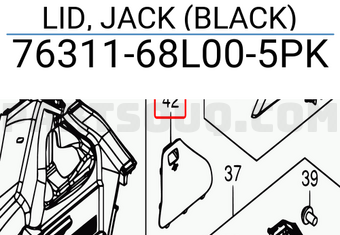 Suzuki 7631168L005PK LID, JACK (BLACK)
