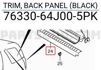 Suzuki 7633064J005PK TRIM, BACK PANEL (BLACK)