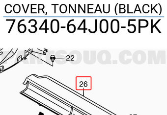 Suzuki 7634064J005PK COVER, TONNEAU (BLACK)