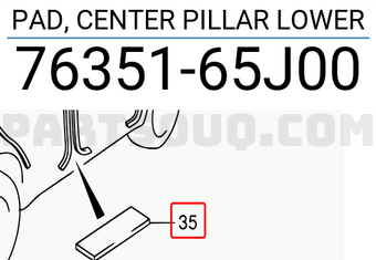 Suzuki 7635165J00 PAD, CENTER PILLAR LOWER