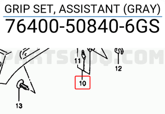 Suzuki 76400508406GS GRIP SET, ASSISTANT (GRAY)