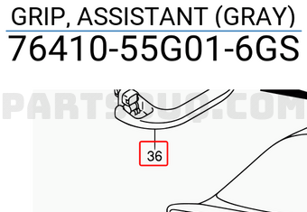 Suzuki 7641055G016GS GRIP, ASSISTANT (GRAY)