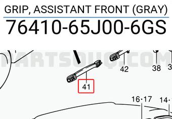 Suzuki 7641065J006GS GRIP, ASSISTANT FRONT (GRAY)