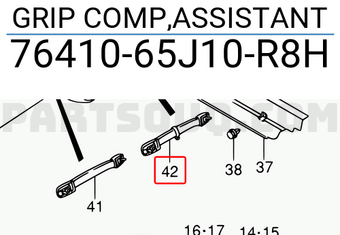 Suzuki 7641065J10R8H GRIP COMP,ASSISTANT