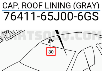 Suzuki 7641165J006GS CAP, ROOF LINING (GRAY)