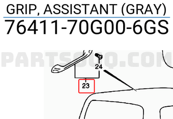 Suzuki 7641170G006GS GRIP, ASSISTANT (GRAY)