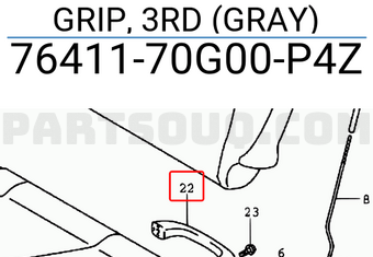 Suzuki 7641170G00P4Z GRIP, 3RD (GRAY)
