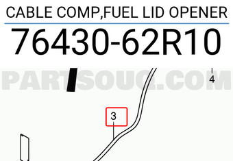 Suzuki 7643062R10 CABLE COMP,FUEL LID OPENER