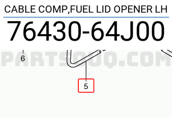 Suzuki 7643064J00 CABLE COMP,FUEL LID OPENER LH