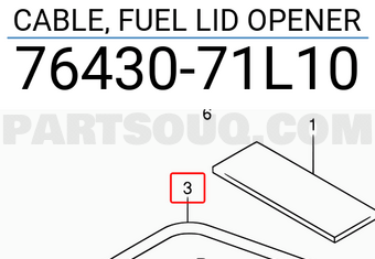 Suzuki 7643071L10 CABLE, FUEL LID OPENER