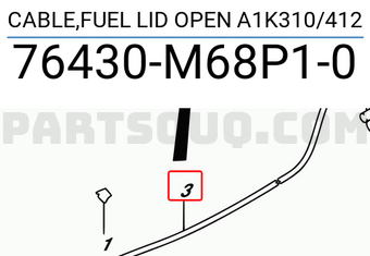 Suzuki 76430M68P10 CABLE,FUEL LID OPEN A1K310/412