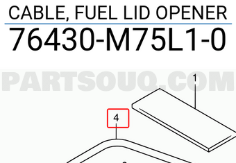 Suzuki 76430M75L10 CABLE, FUEL LID OPENER