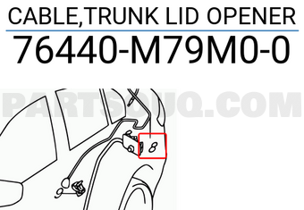 Suzuki 76440M79M00 CABLE,TRUNK LID OPENER