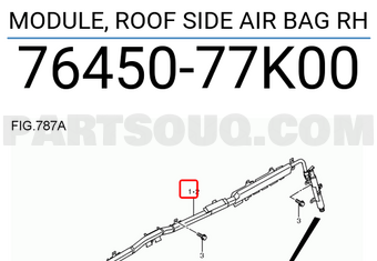 Suzuki 7645077K00 MODULE, ROOF SIDE AIR BAG RH