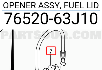Suzuki 7652063J10 OPENER ASSY, FUEL LID