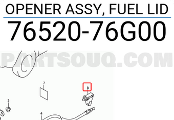 Suzuki 7652076G00 OPENER ASSY, FUEL LID