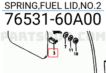 Suzuki 7653160A00 SPRING,FUEL LID,NO.2