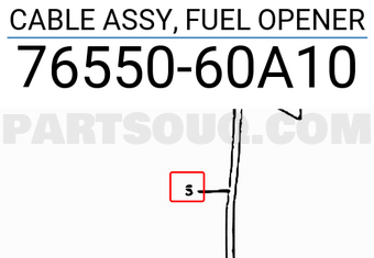 Suzuki 7655060A10 CABLE ASSY, FUEL OPENER