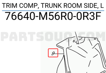 Suzuki 76640M56R00R3F TRIM COMP, TRUNK ROOM SIDE, L