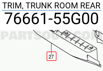 Suzuki 7666155G00 TRIM, TRUNK ROOM REAR