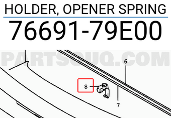 Suzuki 7669179E00 HOLDER, OPENER SPRING
