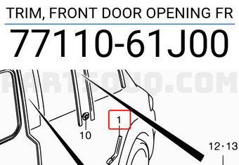 Suzuki 7711061J00 TRIM, FRONT DOOR OPENING FR