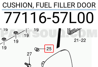 Suzuki 7711657L00 CUSHION, FUEL FILLER DOOR