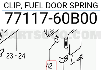 Suzuki 7711760B00 CLIP, FUEL DOOR SPRING