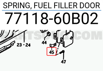 Suzuki 7711860B02 SPRING, FUEL FILLER DOOR