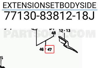 Suzuki 771308381218J EXTENSIONSETBODYSIDE
