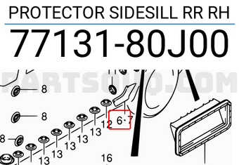 Suzuki 7713180J00 PROTECTOR SIDESILL RR RH